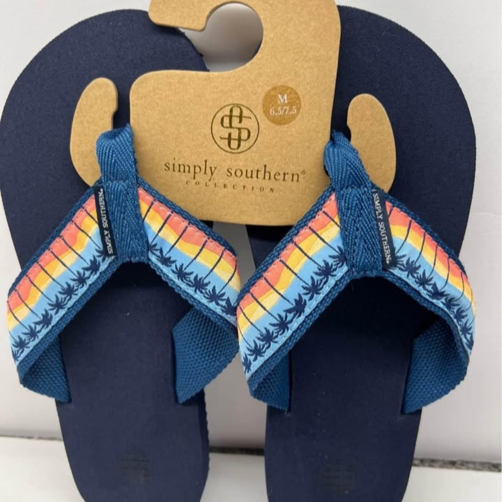 Simply Southern Kids Blue Flip Flops